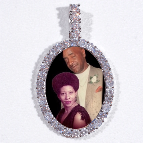 Large 3D Oval Custom Picture Pendant