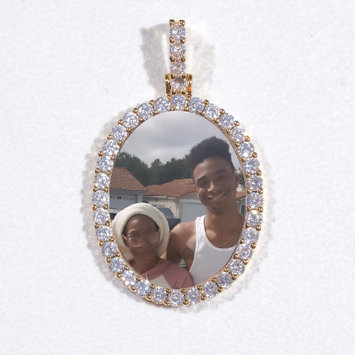 3D Oval Custom Picture Pendant