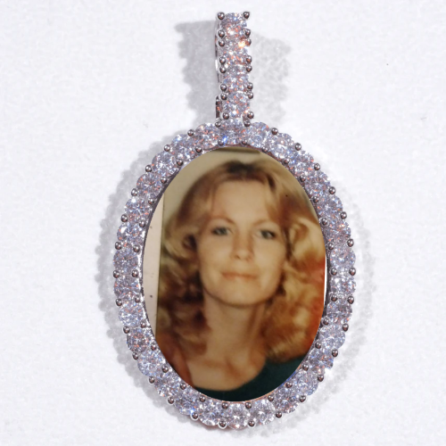 Large 3D Oval Custom Picture Pendant