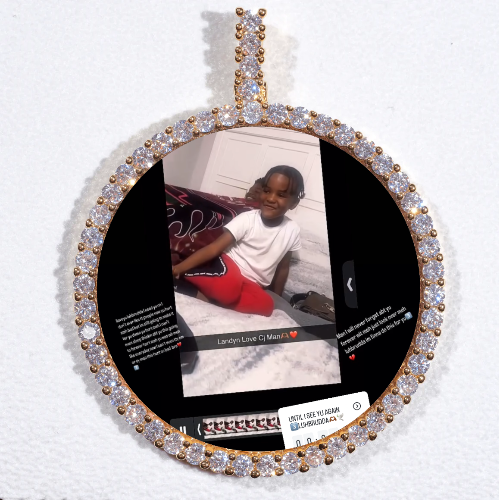 LARGE 3D CIRCLE CUSTOM PICTURE PENDANT