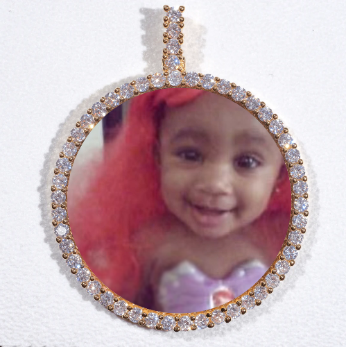 LARGE 3D CIRCLE CUSTOM PICTURE PENDANT