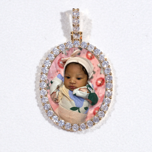 3D Oval Custom Picture Pendant