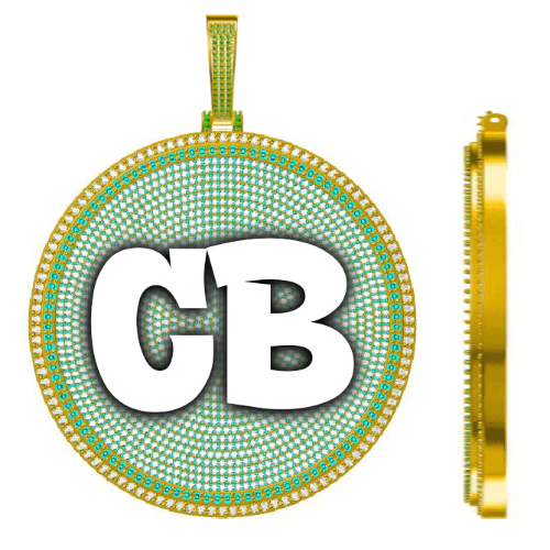 CUSTOM LETTER NECKLACE 3D BIG DISC