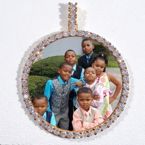 LARGE 3D CIRCLE CUSTOM PICTURE PENDANT