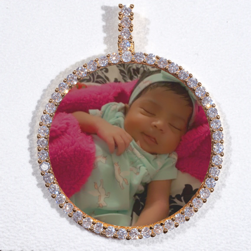 LARGE 3D CIRCLE CUSTOM PICTURE PENDANT