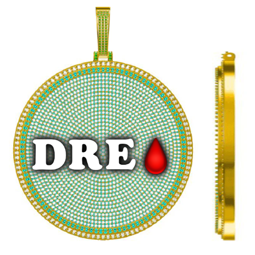CUSTOM LETTER NECKLACE 3D BIG DISC