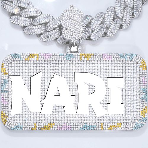CUSTOM LETTER NECKLACE 3D COLORFUL SQUARE