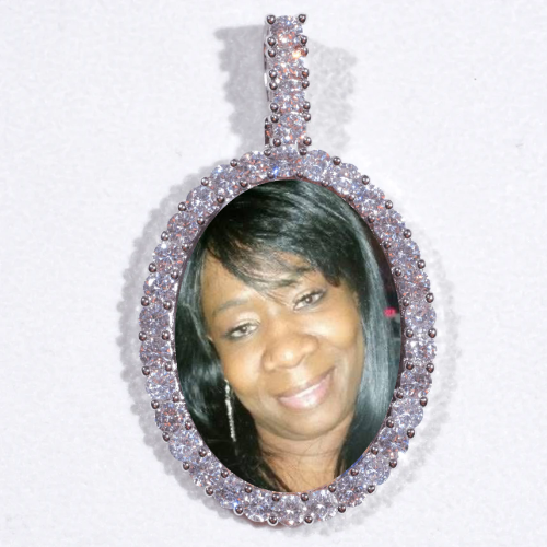 Large 3D Oval Custom Picture Pendant