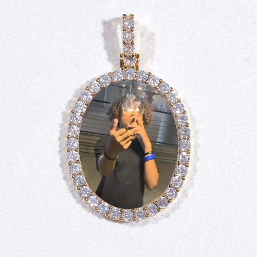 3D Oval Custom Picture Pendant