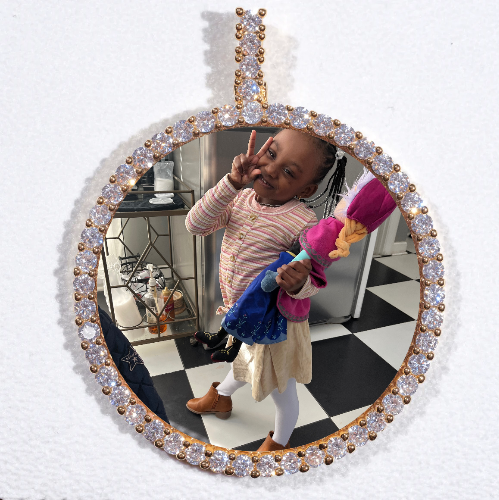 LARGE 3D CIRCLE CUSTOM PICTURE PENDANT