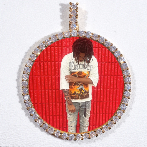 LARGE 3D CIRCLE CUSTOM PICTURE PENDANT
