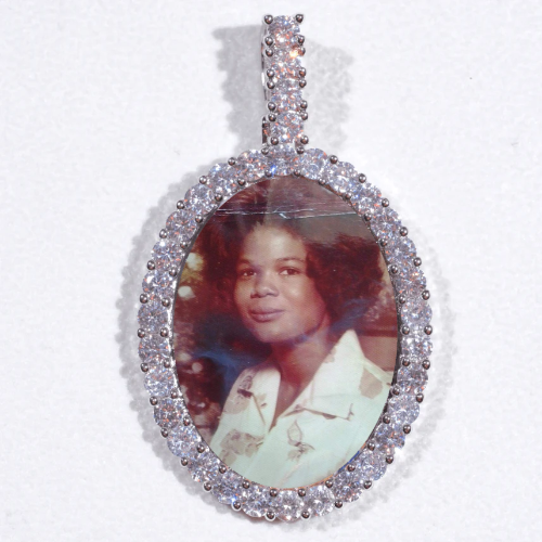 Large 3D Oval Custom Picture Pendant