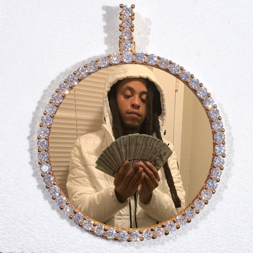 LARGE 3D CIRCLE CUSTOM PICTURE PENDANT