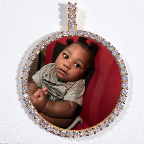 LARGE 3D CIRCLE CUSTOM PICTURE PENDANT