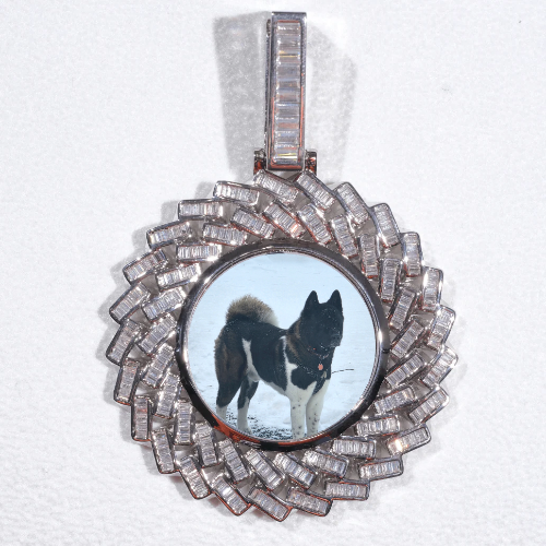 Large 3D Baguette Custom Picture Pendant