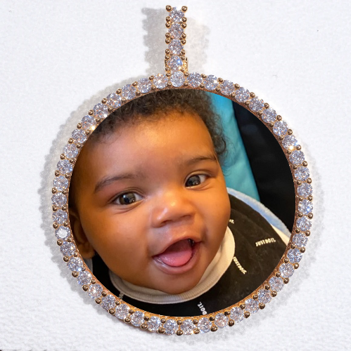 LARGE 3D CIRCLE CUSTOM PICTURE PENDANT