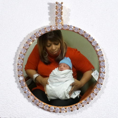 LARGE 3D CIRCLE CUSTOM PICTURE PENDANT