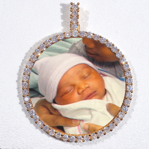 LARGE 3D CIRCLE CUSTOM PICTURE PENDANT