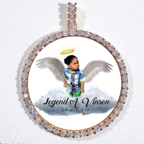 LARGE 3D CIRCLE CUSTOM PICTURE PENDANT