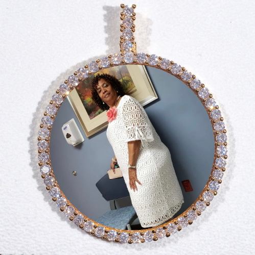 LARGE 3D CIRCLE CUSTOM PICTURE PENDANT