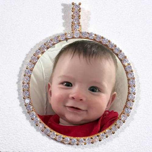 LARGE 3D CIRCLE CUSTOM PICTURE PENDANT
