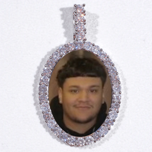 Large 3D Oval Custom Picture Pendant