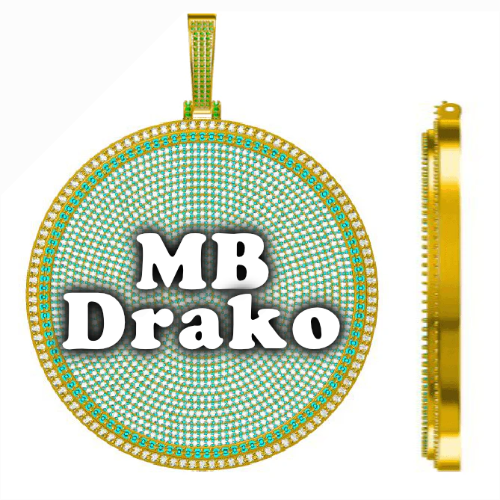CUSTOM LETTER NECKLACE 3D BIG DISC