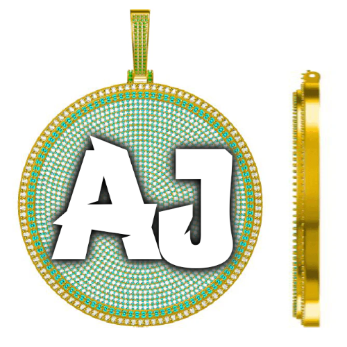 CUSTOM LETTER NECKLACE 3D BIG DISC