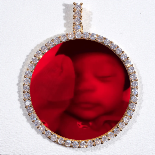 LARGE 3D CIRCLE CUSTOM PICTURE PENDANT