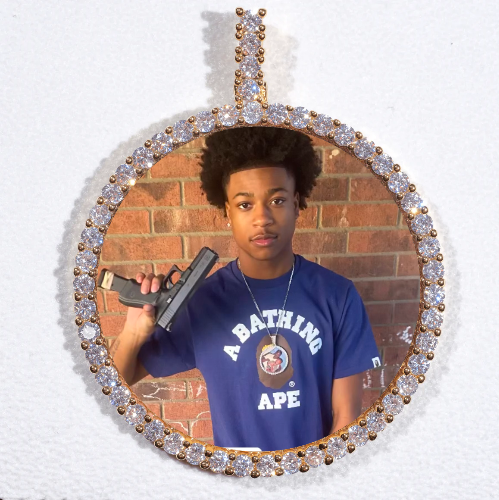 LARGE 3D CIRCLE CUSTOM PICTURE PENDANT