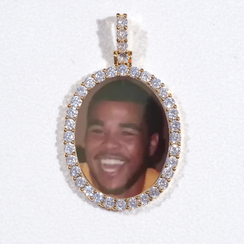 3D Oval Custom Picture Pendant