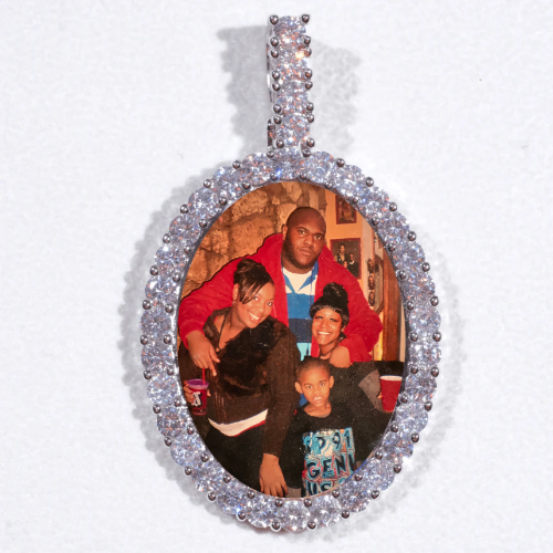 Large 3D Oval Custom Picture Pendant