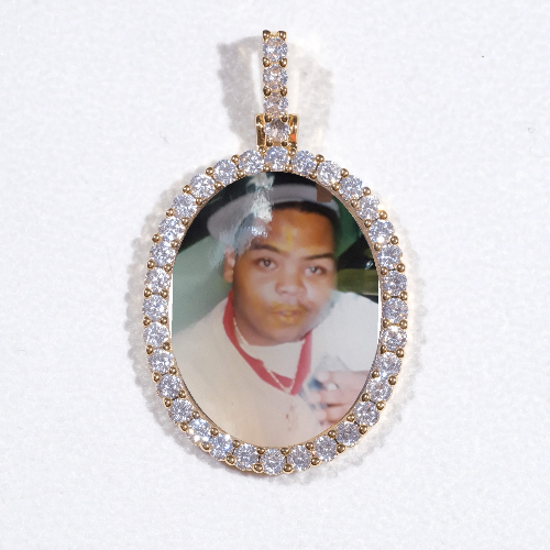 3D Oval Custom Picture Pendant