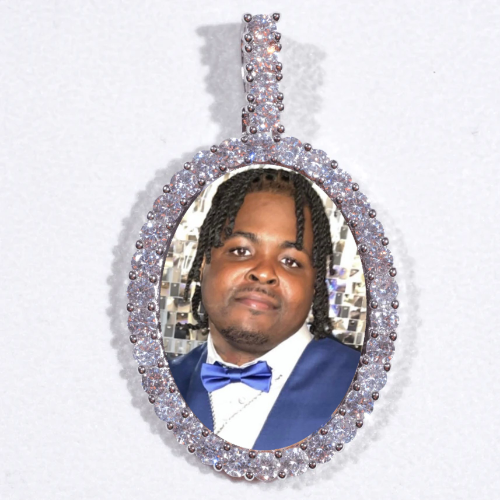 Large 3D Oval Custom Picture Pendant