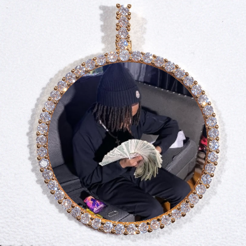 LARGE 3D CIRCLE CUSTOM PICTURE PENDANT