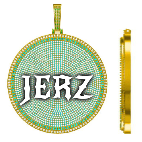 CUSTOM LETTER NECKLACE 3D BIG DISC