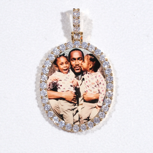 3D Oval Custom Picture Pendant