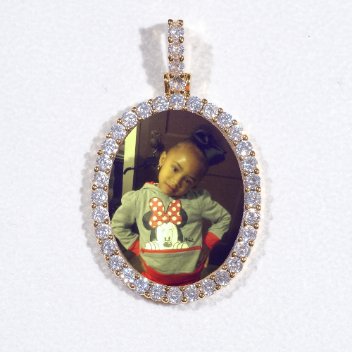 3D Oval Custom Picture Pendant