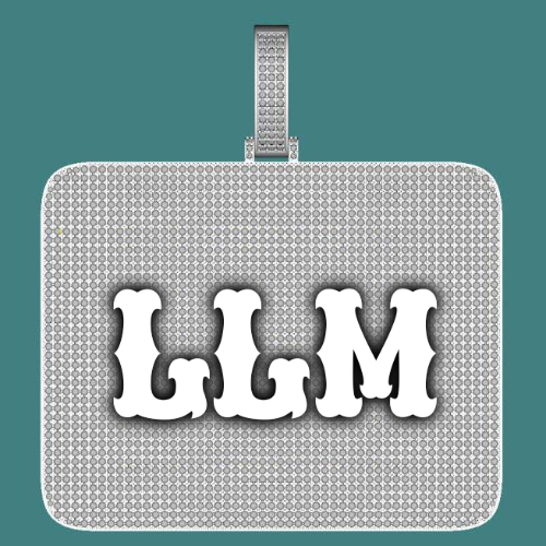 CUSTOM LETTER NECKLACE 3D BIG SQUARE