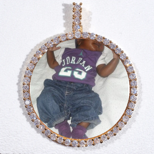LARGE 3D CIRCLE CUSTOM PICTURE PENDANT