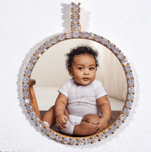 LARGE 3D CIRCLE CUSTOM PICTURE PENDANT