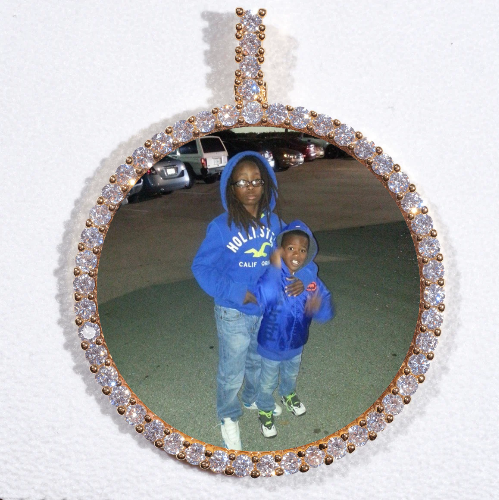 LARGE 3D CIRCLE CUSTOM PICTURE PENDANT