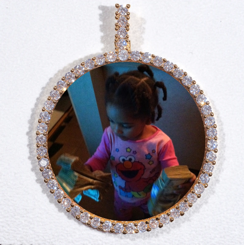 LARGE 3D CIRCLE CUSTOM PICTURE PENDANT