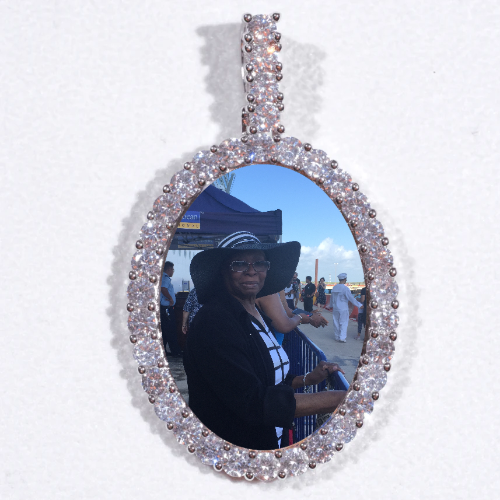 Large 3D Oval Custom Picture Pendant