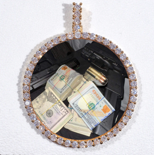 LARGE 3D CIRCLE CUSTOM PICTURE PENDANT