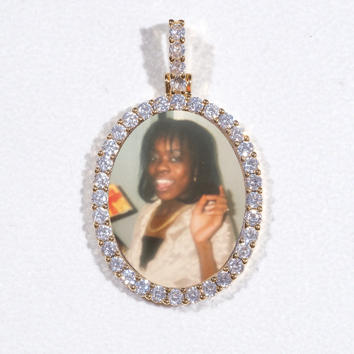 3D Oval Custom Picture Pendant