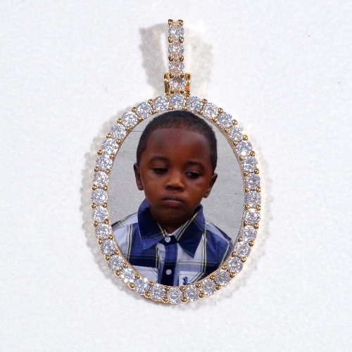 3D Oval Custom Picture Pendant