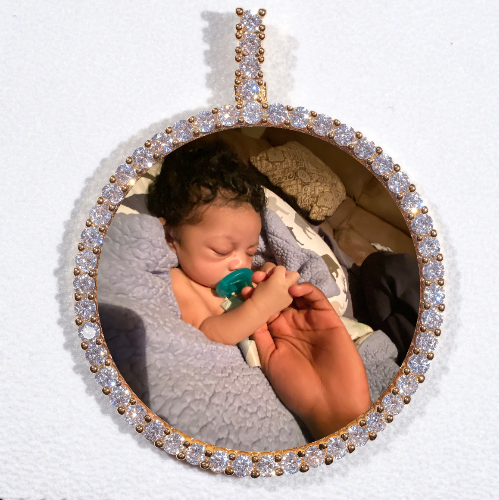 LARGE 3D CIRCLE CUSTOM PICTURE PENDANT