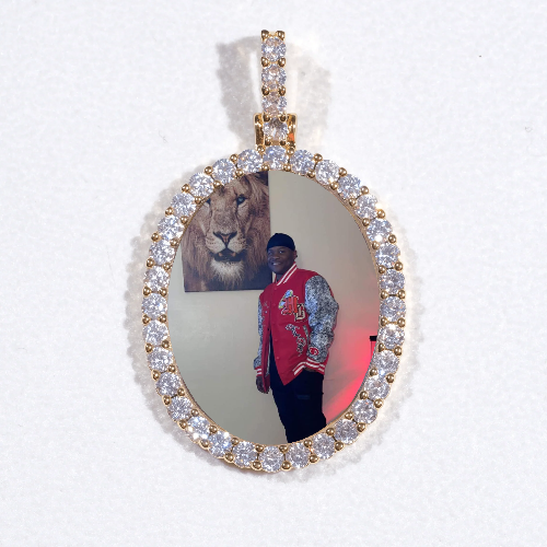 3D Oval Custom Picture Pendant
