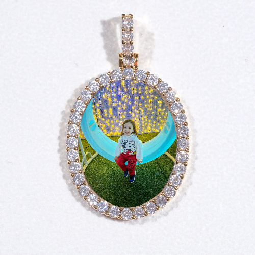 3D Oval Custom Picture Pendant